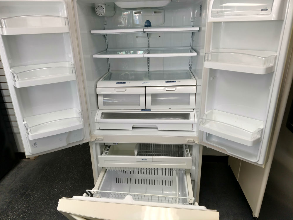 White three door fridge