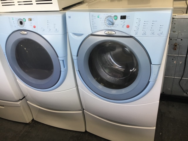 White front load washer dryer