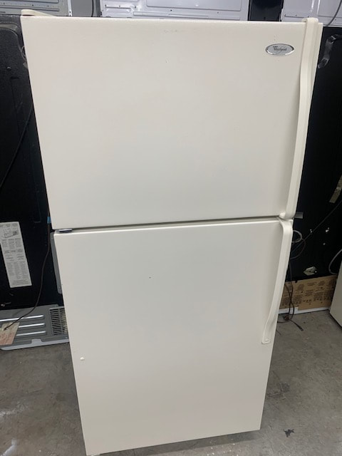 White two door top freezer fridge